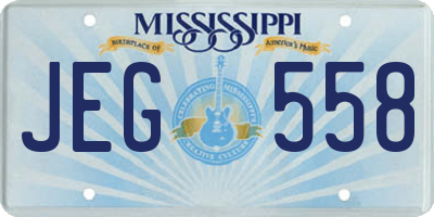 MS license plate JEG558