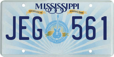 MS license plate JEG561