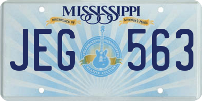MS license plate JEG563