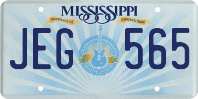 MS license plate JEG565