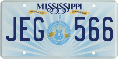 MS license plate JEG566