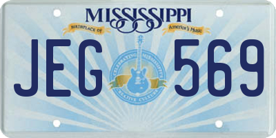 MS license plate JEG569