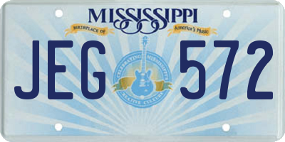 MS license plate JEG572