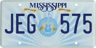 MS license plate JEG575