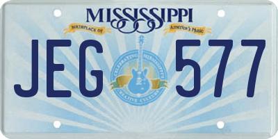 MS license plate JEG577