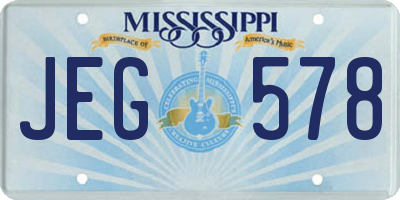 MS license plate JEG578