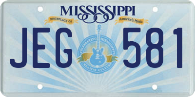 MS license plate JEG581