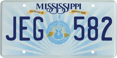 MS license plate JEG582