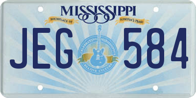 MS license plate JEG584