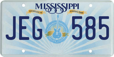 MS license plate JEG585