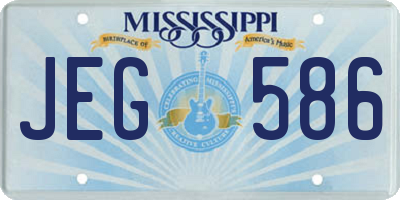 MS license plate JEG586