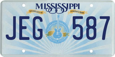 MS license plate JEG587