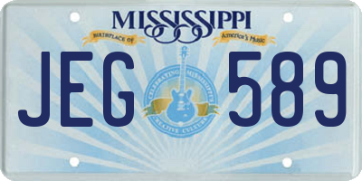 MS license plate JEG589