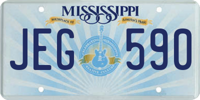 MS license plate JEG590