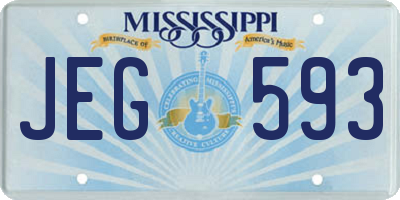 MS license plate JEG593