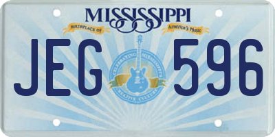 MS license plate JEG596