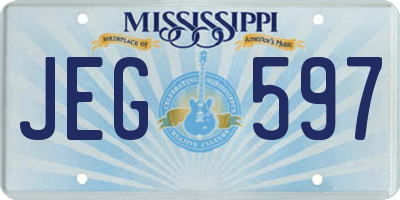 MS license plate JEG597