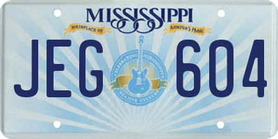 MS license plate JEG604