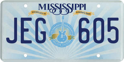 MS license plate JEG605