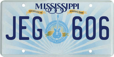 MS license plate JEG606