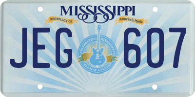MS license plate JEG607