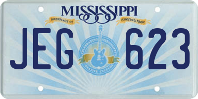 MS license plate JEG623
