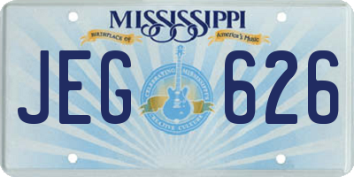 MS license plate JEG626