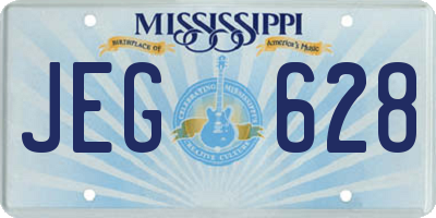 MS license plate JEG628