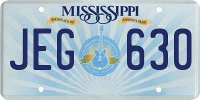 MS license plate JEG630