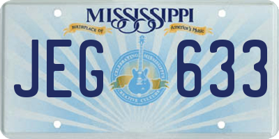 MS license plate JEG633