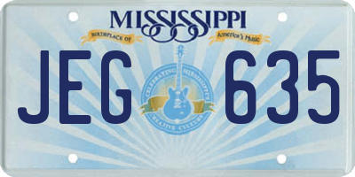 MS license plate JEG635