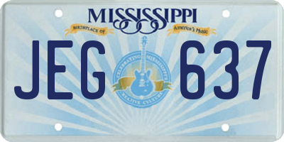 MS license plate JEG637