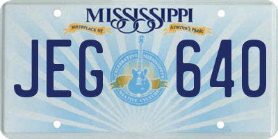 MS license plate JEG640