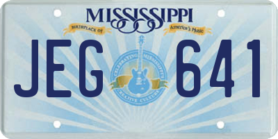 MS license plate JEG641