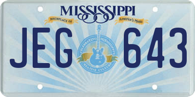 MS license plate JEG643