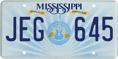 MS license plate JEG645