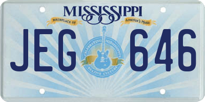 MS license plate JEG646