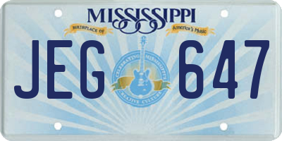 MS license plate JEG647