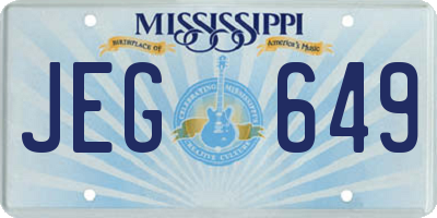 MS license plate JEG649