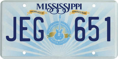 MS license plate JEG651