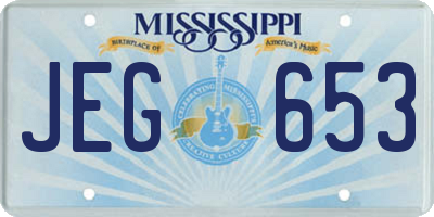 MS license plate JEG653