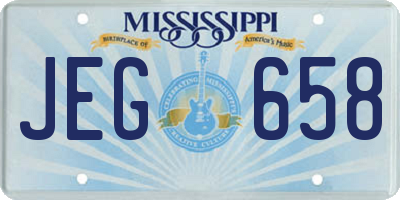 MS license plate JEG658