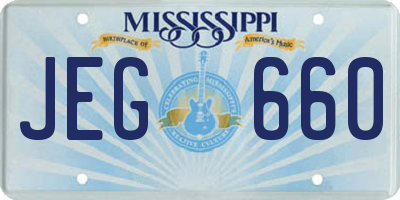 MS license plate JEG660