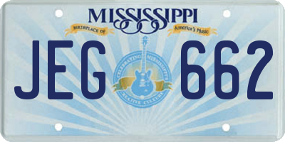 MS license plate JEG662