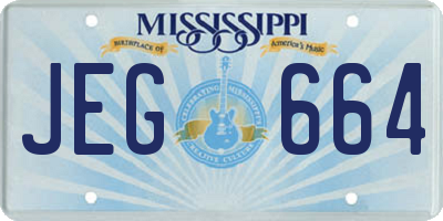 MS license plate JEG664