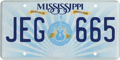 MS license plate JEG665