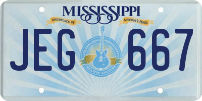 MS license plate JEG667