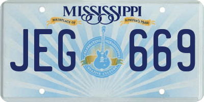 MS license plate JEG669