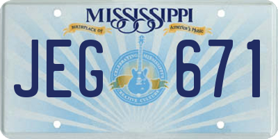 MS license plate JEG671