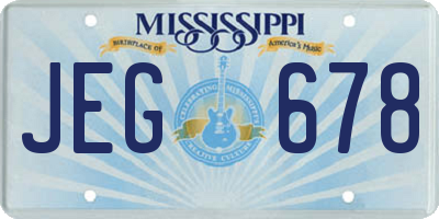 MS license plate JEG678